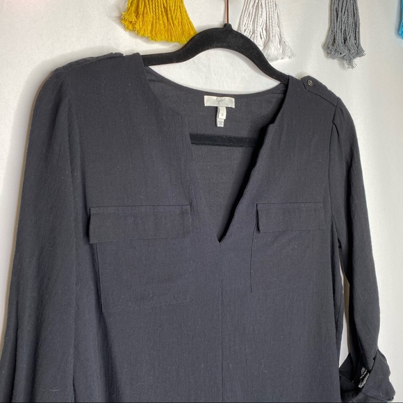 Joie Marlow Black 100% Silk Shirt in Caviar - Picture 5 of 9